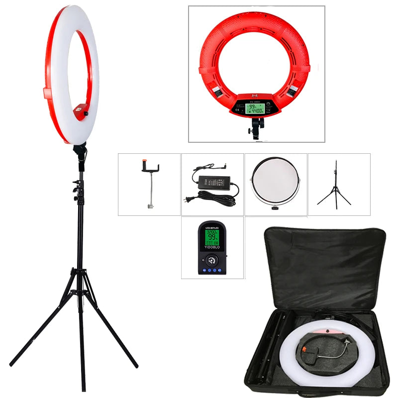 Yidoblo FE-480 Dimmable Ring lamp kit Camera Photo/Studio/Phone/Video 18" 96W 480 LED Ring Light LED Lamp +200cm tripod +Bag Kit