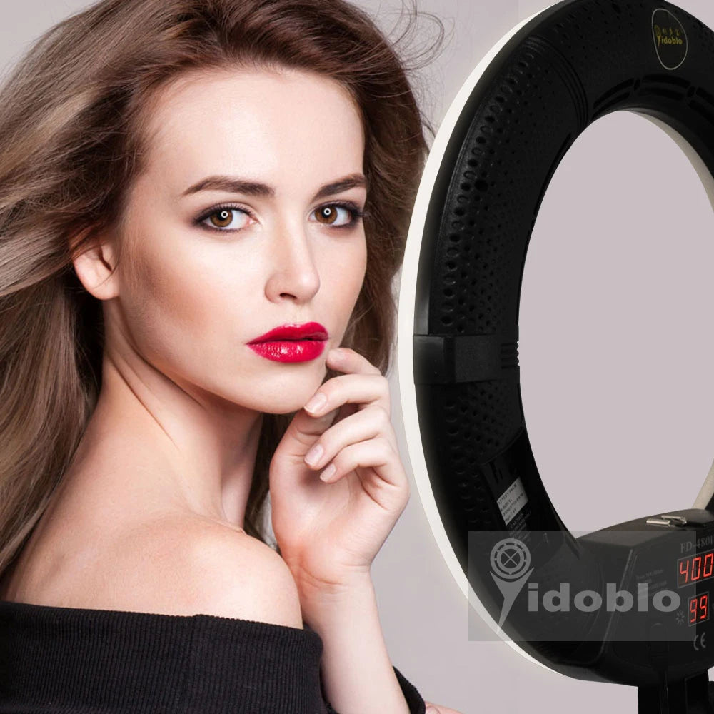 Yidoblo FD-480 18" Dimmable LED Ring lamp Kit 96W LED makeup Tattoos Light Lamp Ring light + stand (2M)+ handbag