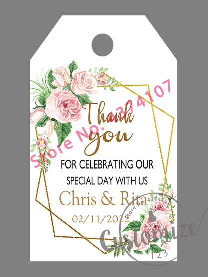 100 pcs/ set Personalised Gift Tags, Gift Tags, Handwritten Kraft Wedding Favour Label Custom