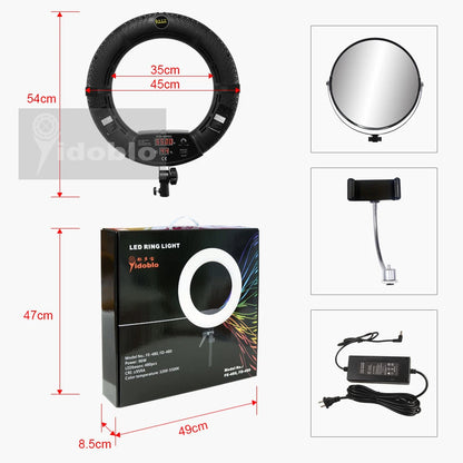 Yidoblo FD-480 18" Dimmable LED Ring lamp Kit 96W LED makeup Tattoos Light Lamp Ring light + stand (2M)+ handbag