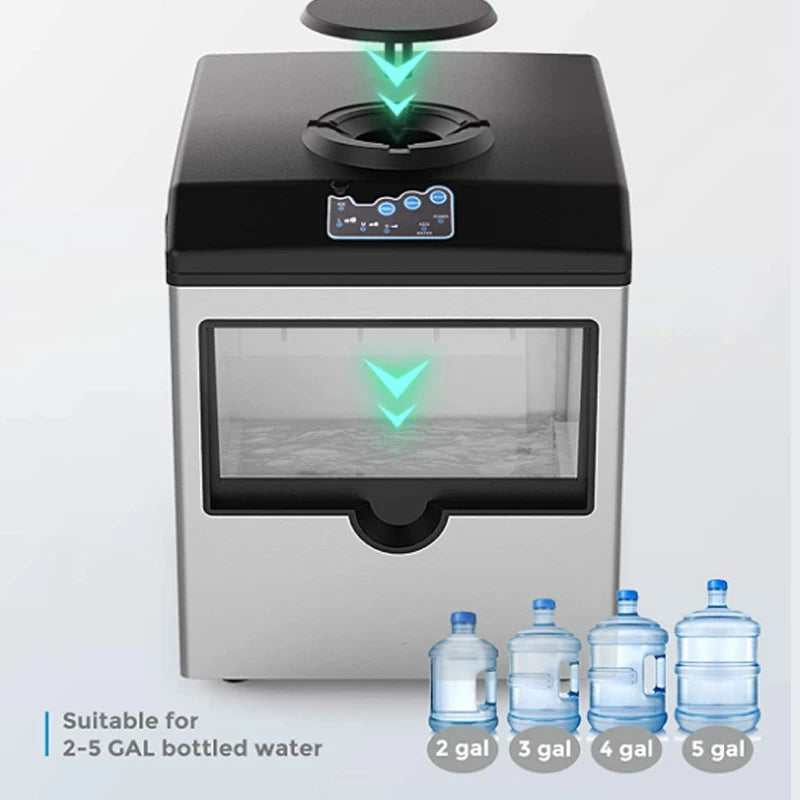 【Water Dispenser Ice Maker 2-in-1】Our countertop ice maker can make 48lb ice cubes daily, making ice as fast as 6-10 minutes