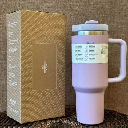 2025 New 40OZ Cup Straw Car travel mug Coffee mug Stanley with treated insulation 314 stainless steel lid