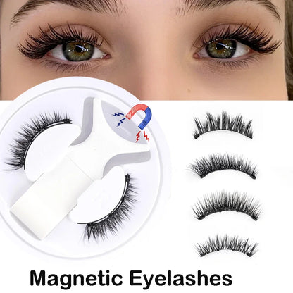 New 1 Pair Magnetic Eyelashes Set Fluffy Mink Lashes 5 Styles Reusable Magnetic Eyelash and Tweezers Kit Lash Extensions Makeup