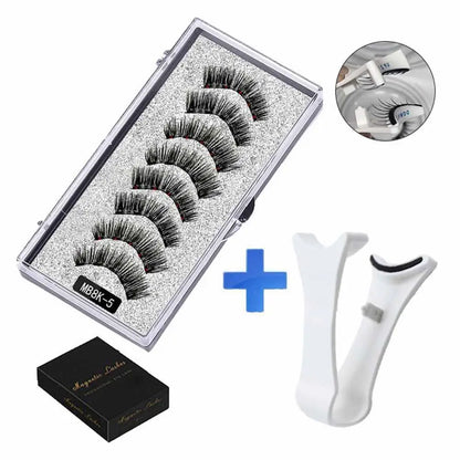 3D Natural Magnetic Eyelashes,With 5 Magnetic Lashes Shipping Box Eyelashes Handmade False Gift Reusable Support Drop Magne T6N2