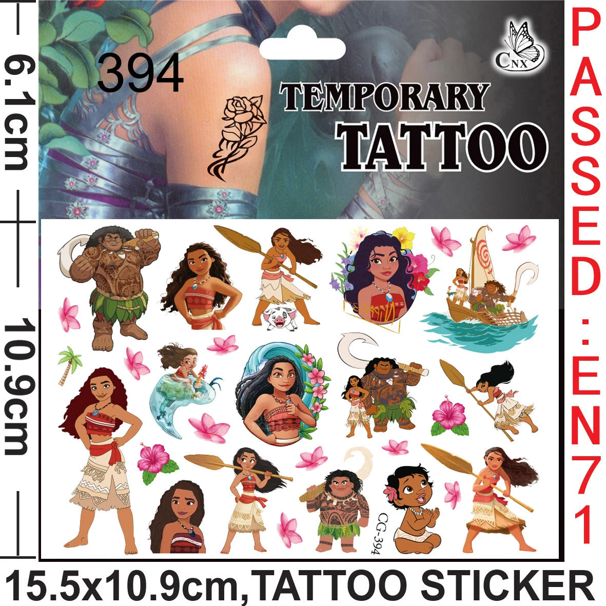 1/4/8pcs Moana Party Favor Temporary Tattoos Stickers Birthday Party Supplies Decorations Gifts for Boys Girls Classroom Rewards