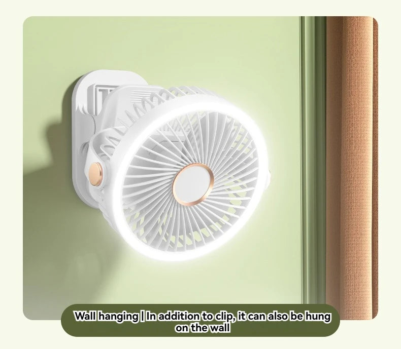 Simple clip-on small fan, student dormitory bed, night light clip fan, office desktop, USB charging clip, light electric fan