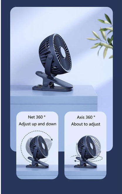 Xiaomi New USB Handheld Clip Fan Portable Rechargeable Fan High Quality Student Wireless Electric Fan Small Cooling Ventilador