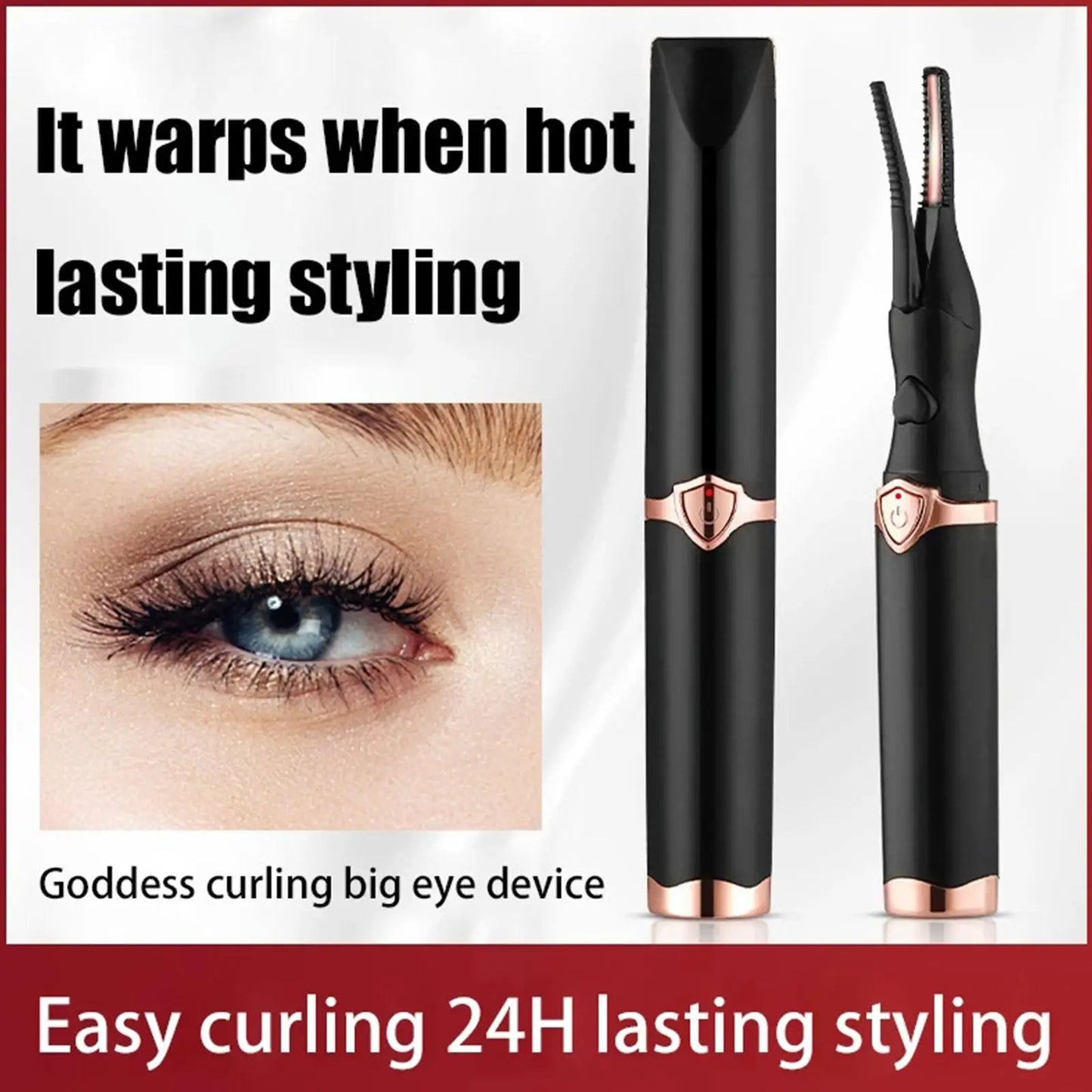 Portable USB Electric Eyelash Curler Fast and Natural Heating High Low Temperature Control Lasting Maintenance Cosmetic Tool