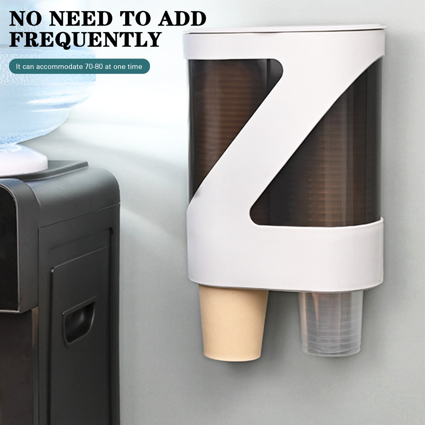 Wall Mounted Disposable Paper Cup Holder Punch-free Dustproof Cup Dispenser Automatic Cup Remover Cup Storage Rack