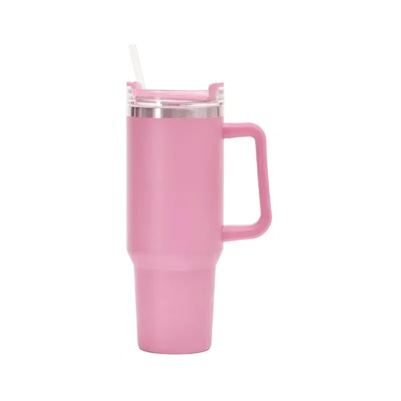 NEW 40oz Stainless Steel Water Bottle with Handle Lid Straw Vacuum Thermos Cup Car Coffee Mug Personalized Tumbler