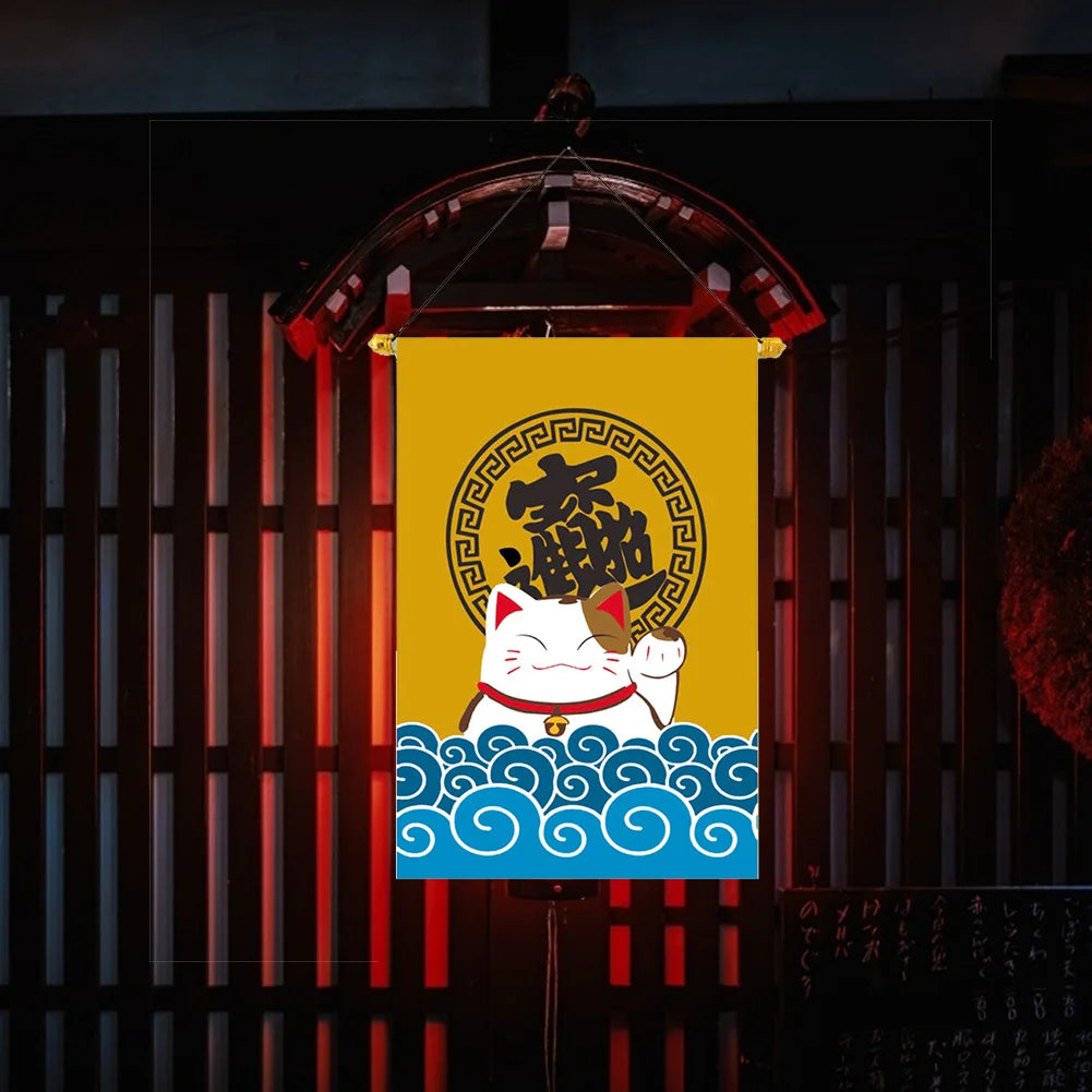 30x45cm Japan Restaurant Colour Flags Japanese Style Lucky Cat Triangle String Flag Oxford Cloth Izakaya House Decoration