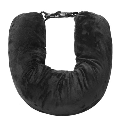 Portable Fillable Neck Pillow Space-saving Fillable Clothes Neck Pillow Adjustable Comfortable Flannel For Car Train Airplane