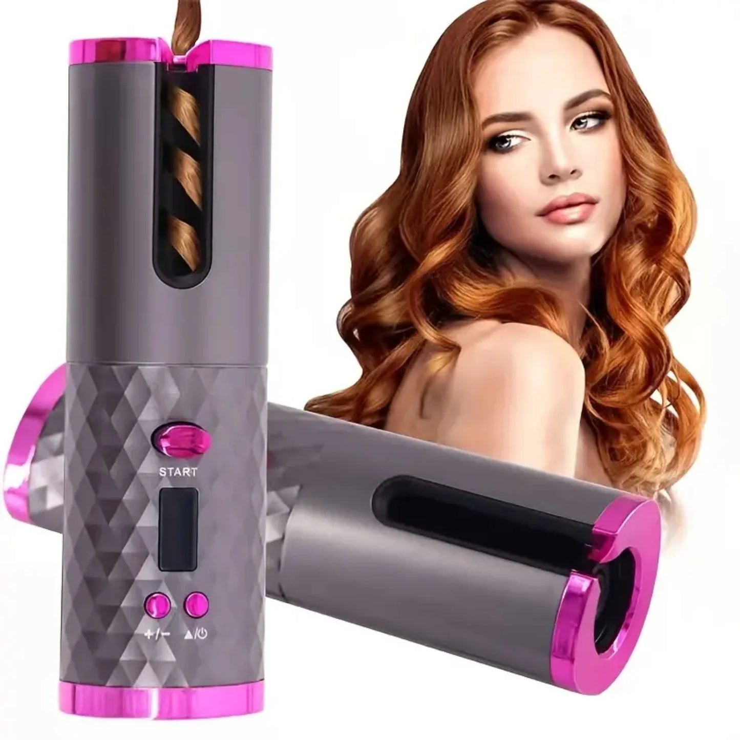 Rechargeable Automatic Hair Curler Portable LCD Display Ceramic Curler-Supplies for Hairdressing