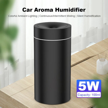 100ml Car Humidifier Aromatherapy Diffuser with 7 Color Changing Light Car Humidifier Air Freshener 2000mAh for Car Home Office