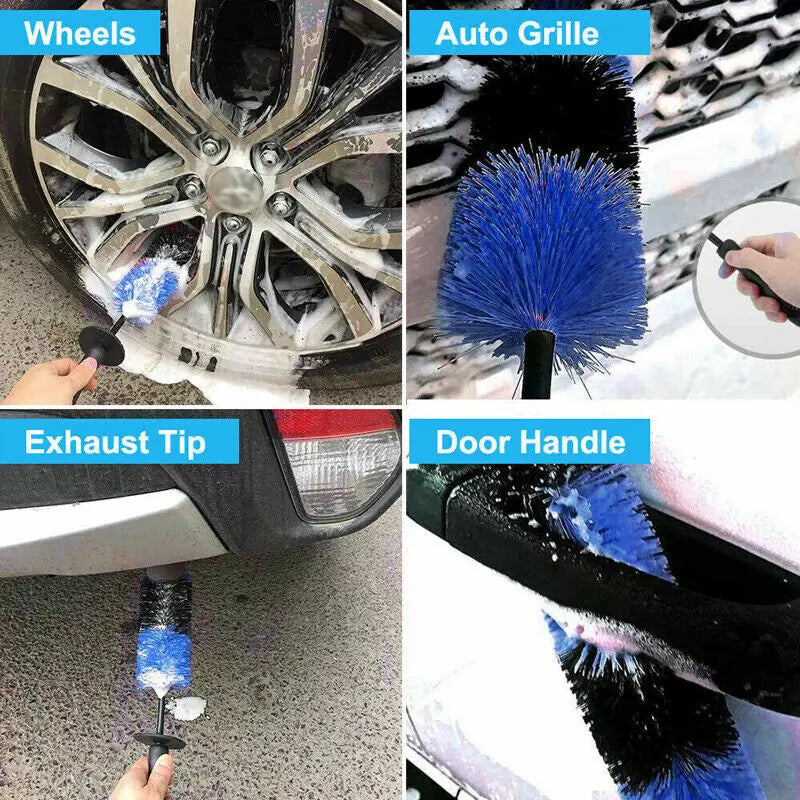 Car Detailing Brush Set for Wheel Cleaning Rotating Wheel Brush Car Cleaner