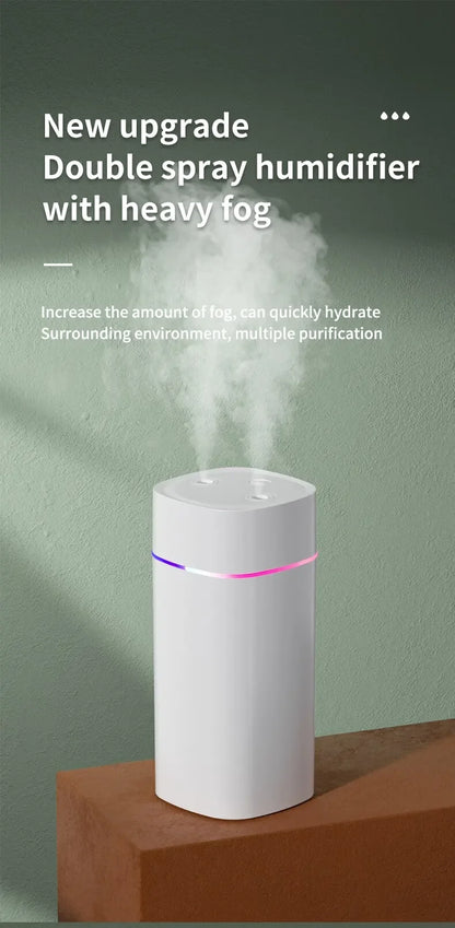 Xiaomi USB Air Humidifier 600ml With Dual Spout Essential Oil Diffuser Cool Mist Maker Silent Night Light For Home Car Office