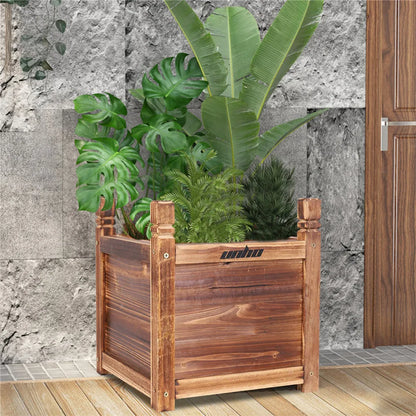 Wooden Raised Flower Bed Indoor Outdoor Vegetable Herb Planter Pot Garden Bed Flower Display