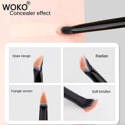 Small Iron Concealer Brush Angled Cream Foundation Concealer Makeup Brushes Oblique Angled Triangle Concealer Makeup Tools