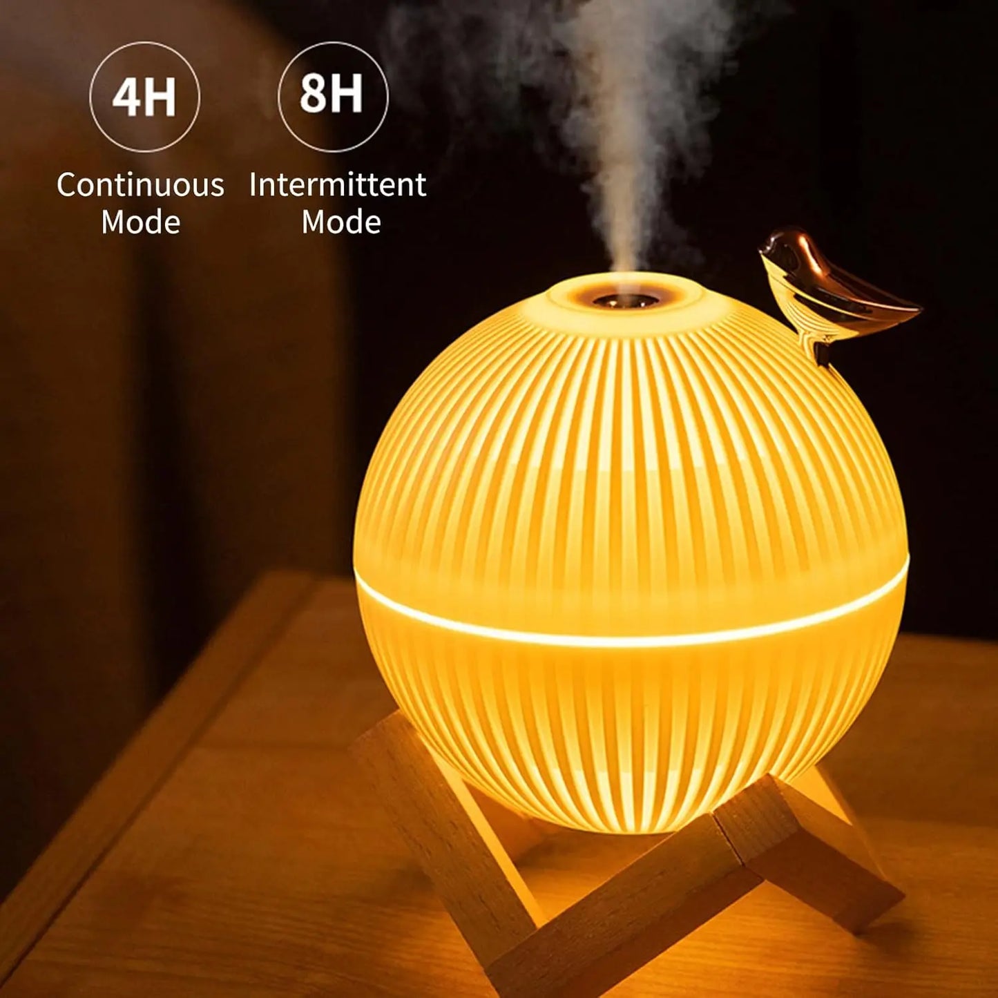 3-in1 Quiet Bird Humidifier 3 Colors Night Light USB Mini Aromatherapy Diffuser 2 Spray Modes Kid Birthday Gift Home Decor 330ml