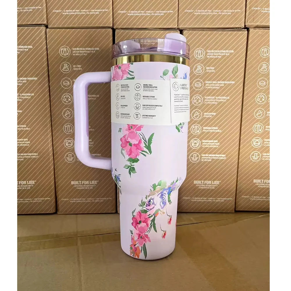 2025 new  Large Capacity 40Oz Stainless Steel Vacuum Flask - Insulated Tumbler Cup with Lids and Straws, Perfect for Travel