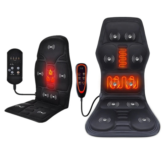 Electric Heating Vibrating Massage Chair Pain Relief Cussion Seat Pad Lumbar Back Shoulder Massager Mattress Car Office Home Mat