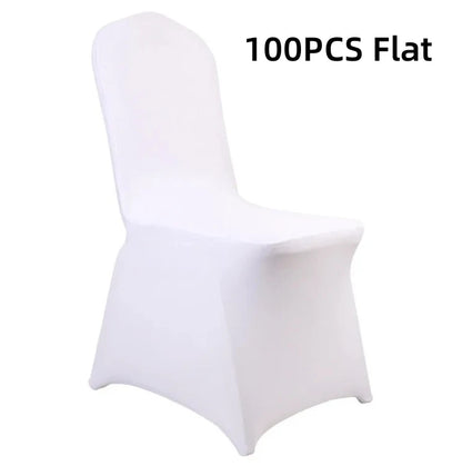 Universal Wedding Chair Covers, Full Seat Slipcovers, Black, White, Strong Spandex, Restaurant, Cafe, 50-100Pcs