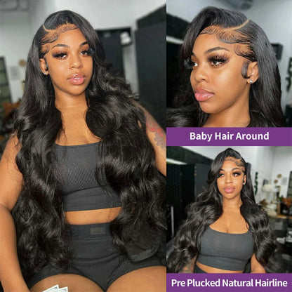 13x4 HD Lace Frontal Body Wave Wigs Human Hair 360 Lace Wig Pre Plucked for Women 13x6 Brazilian Lace Front Wig With Baby Hair