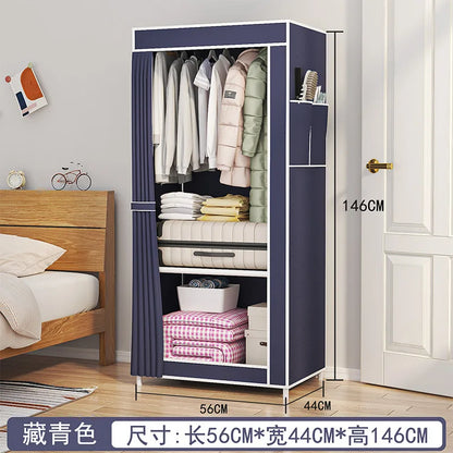 Simple Wardrobe Bedroom Household Simple Assembly Cloth Wardrobe Rental Housing Storage Wardrobe Storage Simple Storage Cabinet