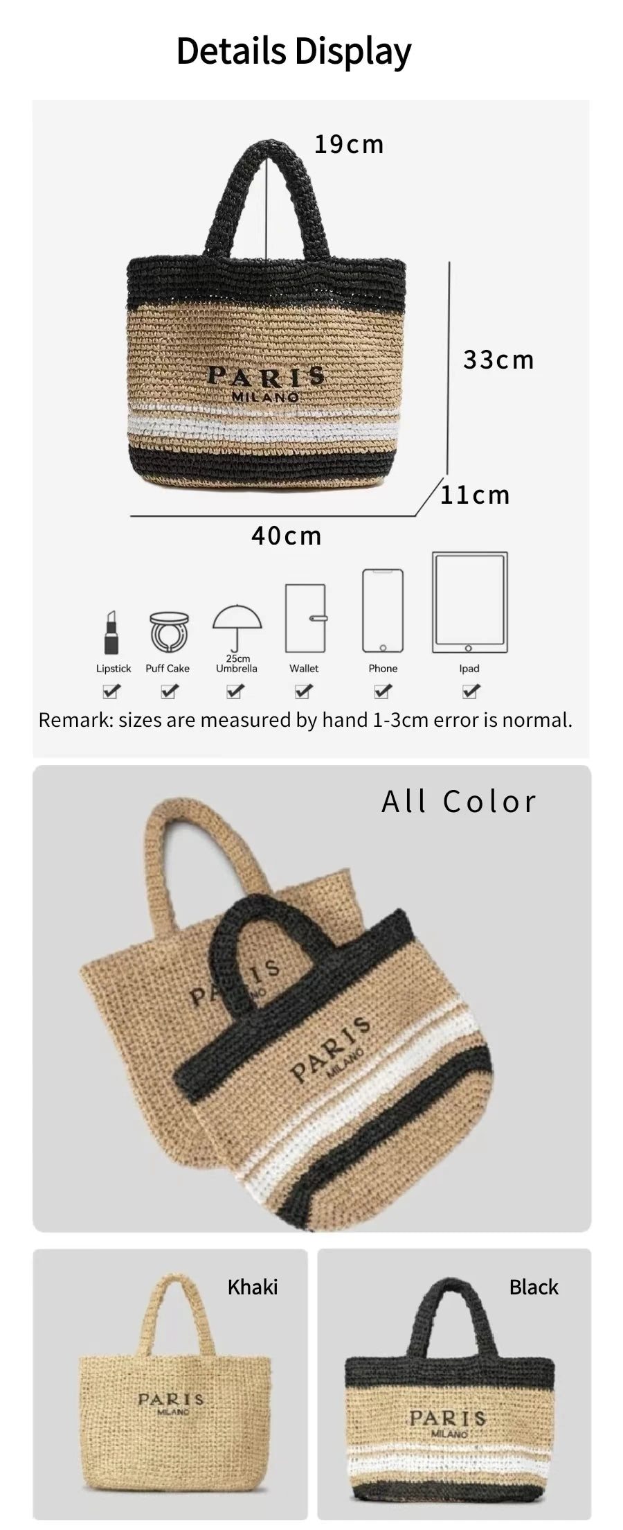 Women Summer Beach Vacation Fashion Straw Knitting Shoulder Bag Hollow Out Handwoven Handbag Portable Large Capacity Casual Tote