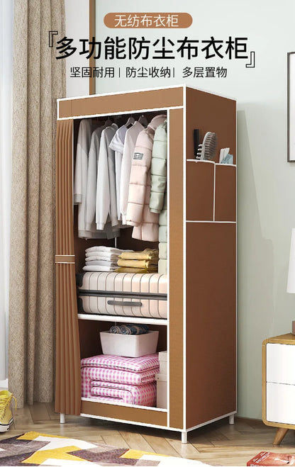 Simple Wardrobe Bedroom Household Simple Assembly Cloth Wardrobe Rental Housing Storage Wardrobe Storage Simple Storage Cabinet