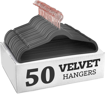 50/SET Velvet Hangers Shirt Clothes Drying Rack Wardrobe organizer And storage For Coats Pants Dress Rack Balcony Home Accessory