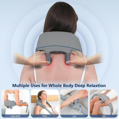 New Portable Mini Relaxer Dredge Kneading Smart Electric Wrap Heated Trapezius Muscle Neck Multifunctional Shiatsu Massage Shawl