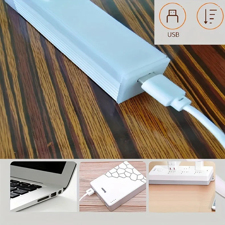 Smart led body sensor light wireless magnetic night light long rechargeable self adhesive closet cabinet light bar Motion sensor