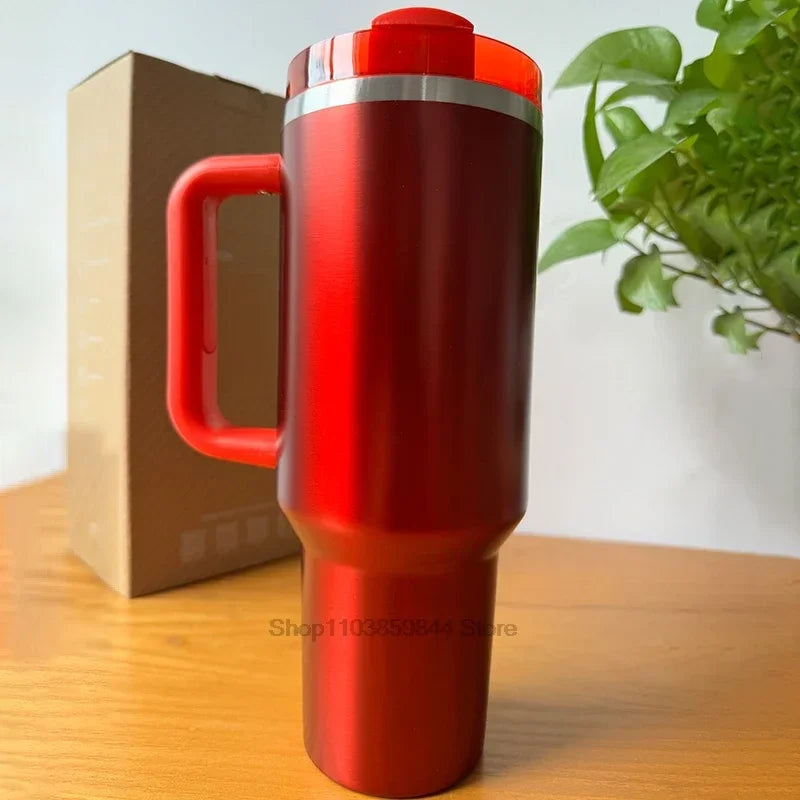 Tumbler Handle Lid Straw Thermos Cup Silicone Boot Stainless Steel Vacuum Insulated Iced Travel For StanIeys Coffee Mug