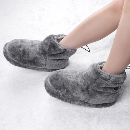 USB Heater Foot Shoes Plush Warm Electric Slippers Comfortable Electric Heated Shoes Winter Warming Slipper for Women Men