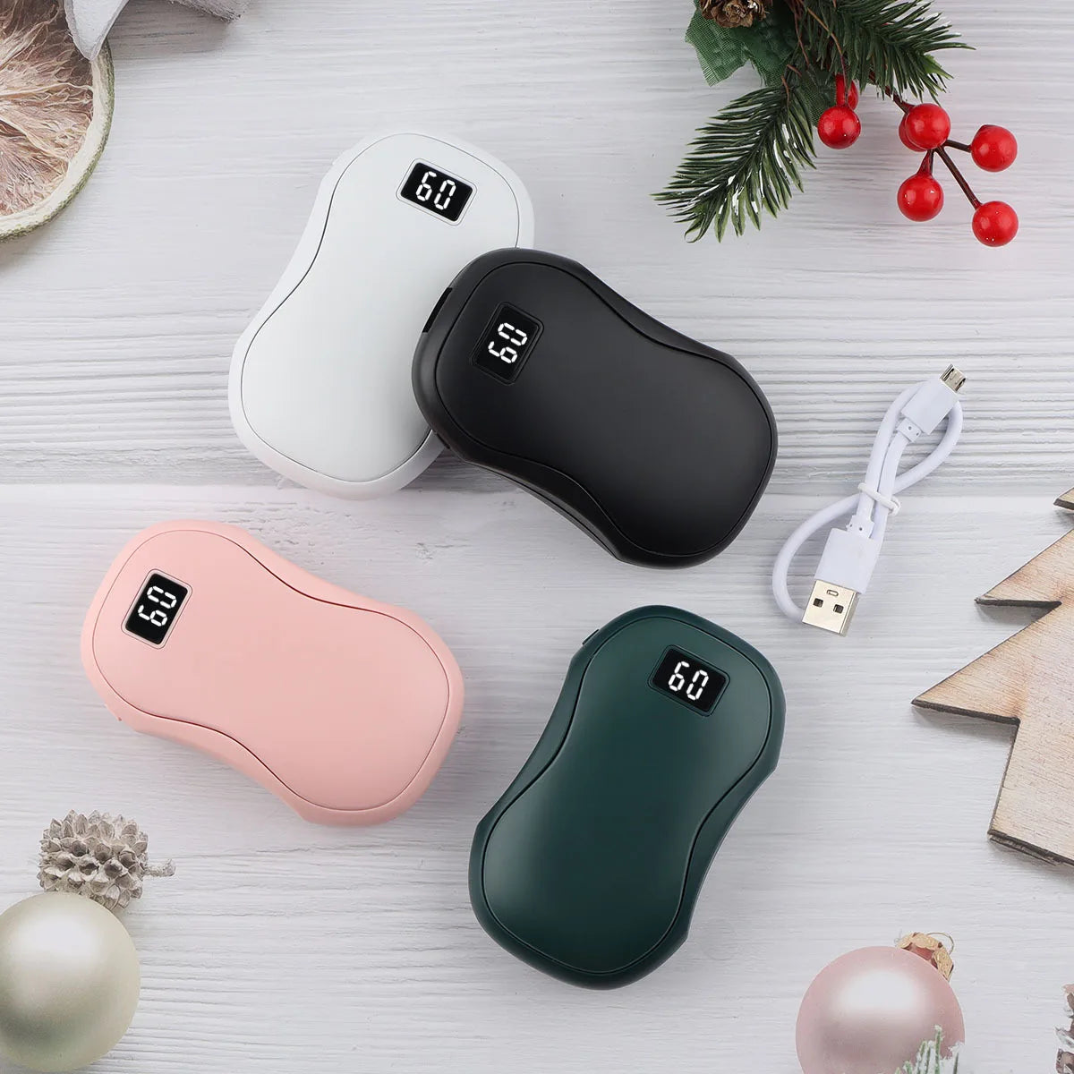 10000Mah Winter Hand Warmer Rechargeable 3 Levels Electric Pocket USB Power Bank