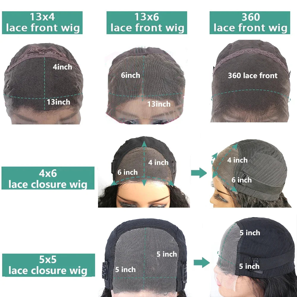 13x4 13x6 Full HD Lace Front Human Hair Wigs Straight 360 Transparent Lace Frontal Wigs Pre Plucked 4x4 Pre-Cut Lace Closure Wig