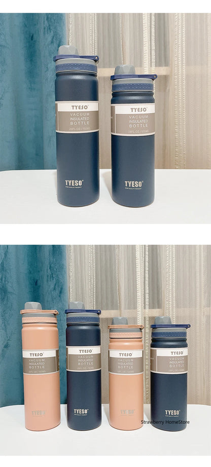 Tyeso 530/750ML Stainless Steel Thermos Bottle Portable Outdoor Sport Water Cup Keeps Cold and Heat High Capacity Thermos Bottle