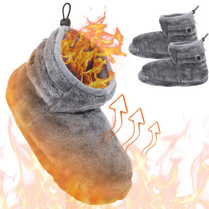 USB Heater Foot Shoes Winter Warm Snow Boots Comfortable Plush Warm Electric Slippers Foot Warmer Shoes for Women Men