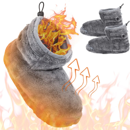 USB Heater Foot Shoes Winter Warm Snow Boots Comfortable Plush Warm Electric Slippers Foot Warmer Shoes for Women Men