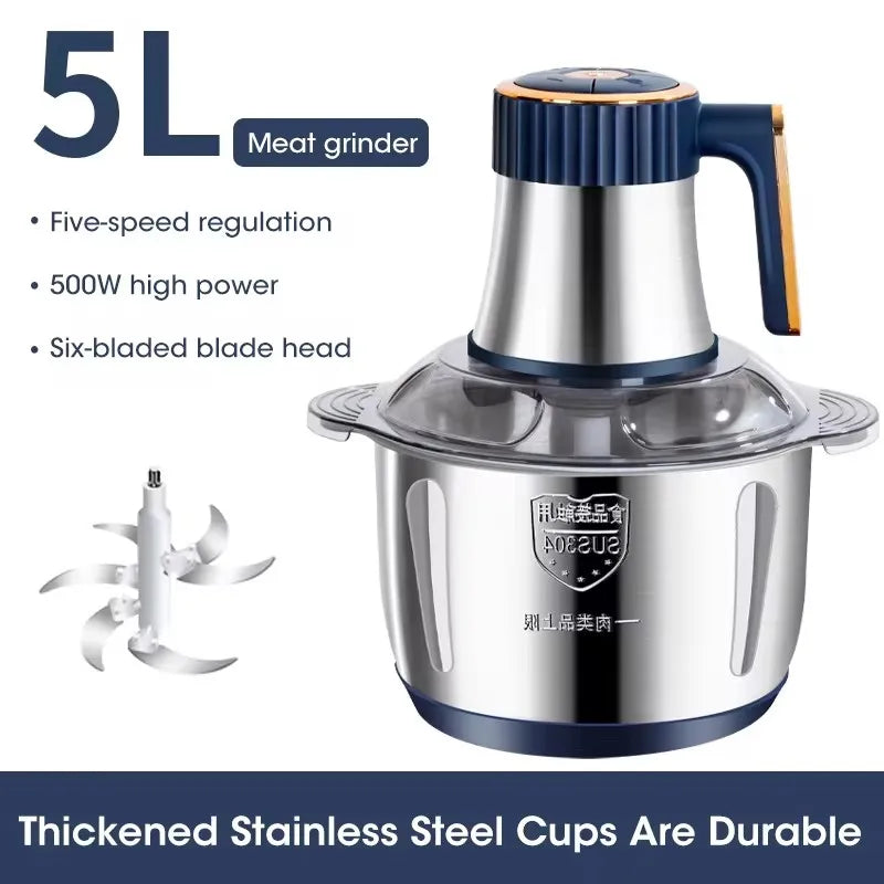 Electric Meat Grinder 304 Stainless Steel Food Processors Crusher Multifunctional Slicer Mincer Baby  Food Processor