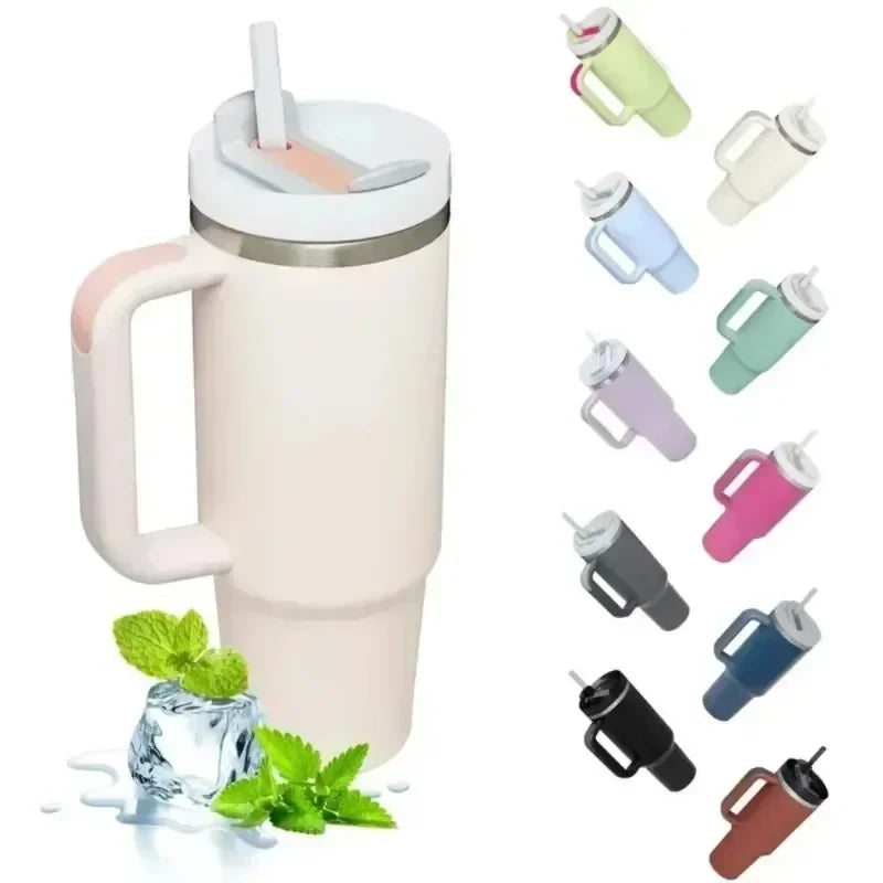 40oz Insulated Tumbler acuum Cup 2.0 Thermal Mug for with Handle Straw Stainless Steel Hot and Cold Coffee Drinks