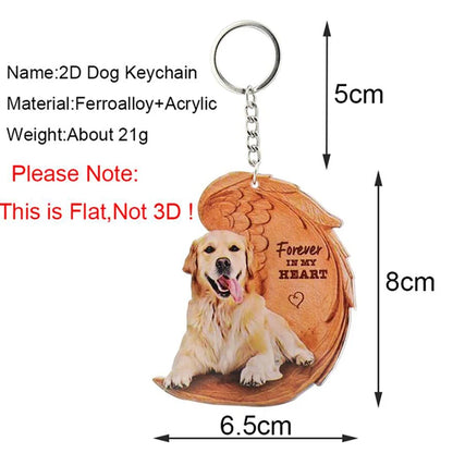 39 Style Cut Dog Forever In My Heart Angel Pendant Bag Keychain Car Key Chain Keyring Pet Jewelry Best Friends Gifts Accessories