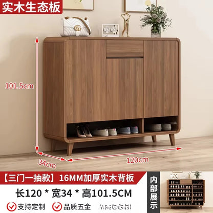 Wooden Entrance Shoe Cabinet Large Capacity Household Cabinet Balcony Foyer Cabinet IndoorZapateros Home Furniture