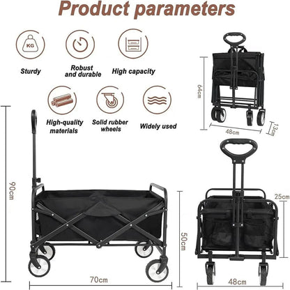 Outdoor foldable camping trolley pulling trolley heavy duty festival trolley beach car garden trolley shopping basket carrier