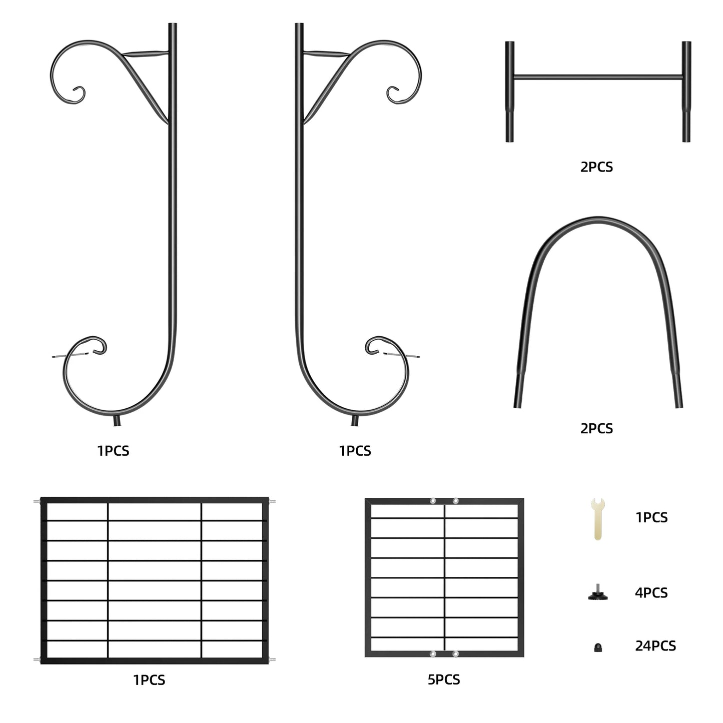 6 Tier Metal Plant Stand, Garden Patio Flower Rack, Step Design, Outdoor, Indoor, Wrought Iron