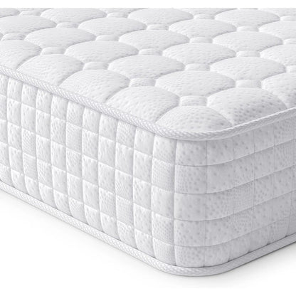 10 Inch Hybrid Mattress with Breathable Memory Foam and Individually Pocket Spring - Medium Firm, White