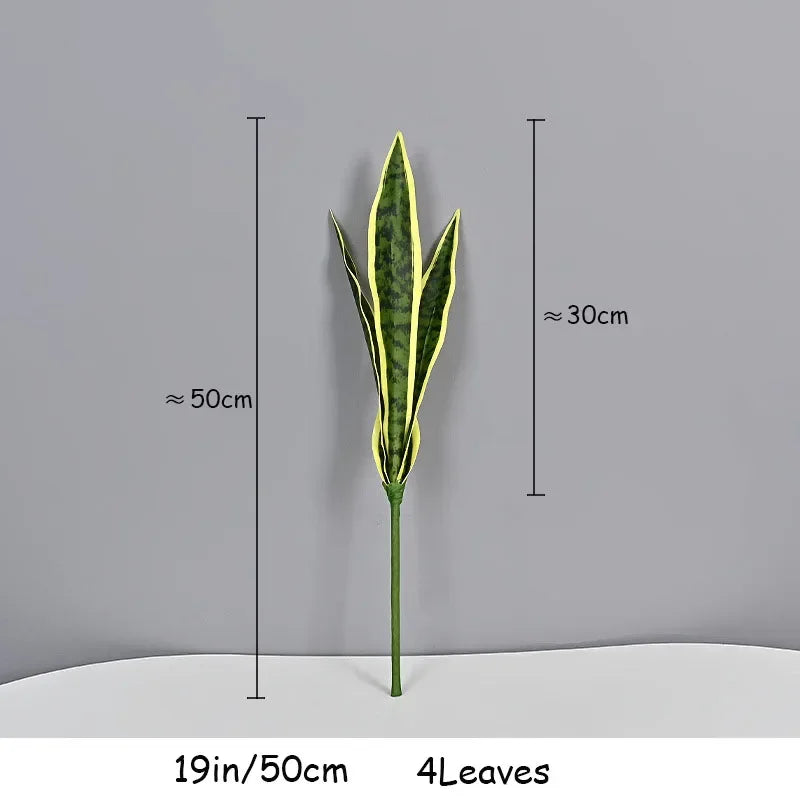 35in Tropical Artificial Tiger Piran Fake Plants Real Touch Sansevieria Leaves Plastic Plants For Home Garden Office Shop Decor