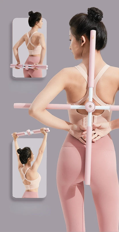 Yoga Hunchback Corrector Adjustable Rotation Open Shoulder Standing Training Stick Back Posture Corrector  Training Equipment