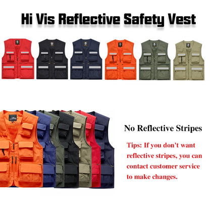 Reflective Vest Emergency Firefighter Volunteer Road Rescue Outdoor Breathable Mesh High Visibility Safety Waistcoat Workwear